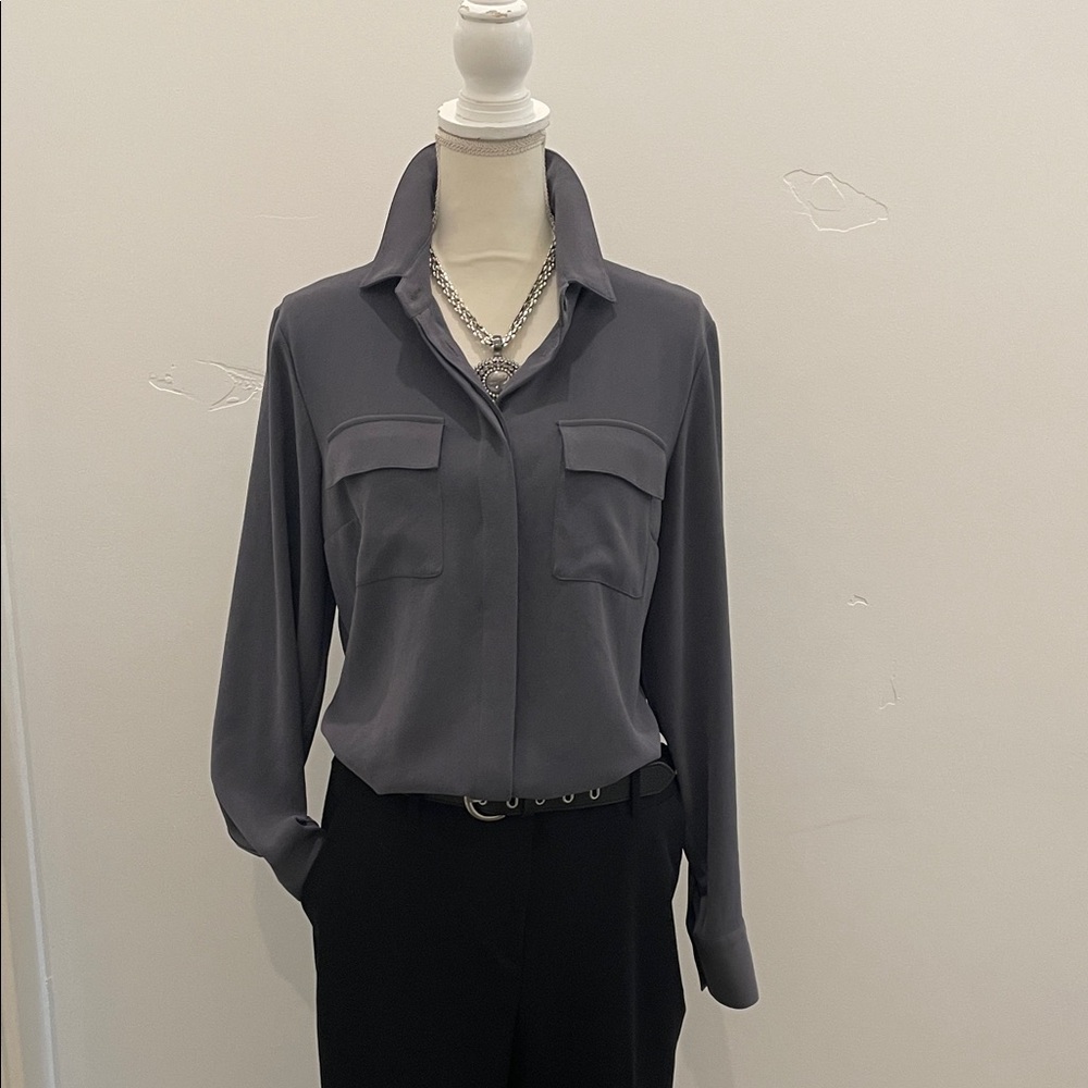 Worth Gray Button Down Shirt. Hidden Button Plack… - image 5